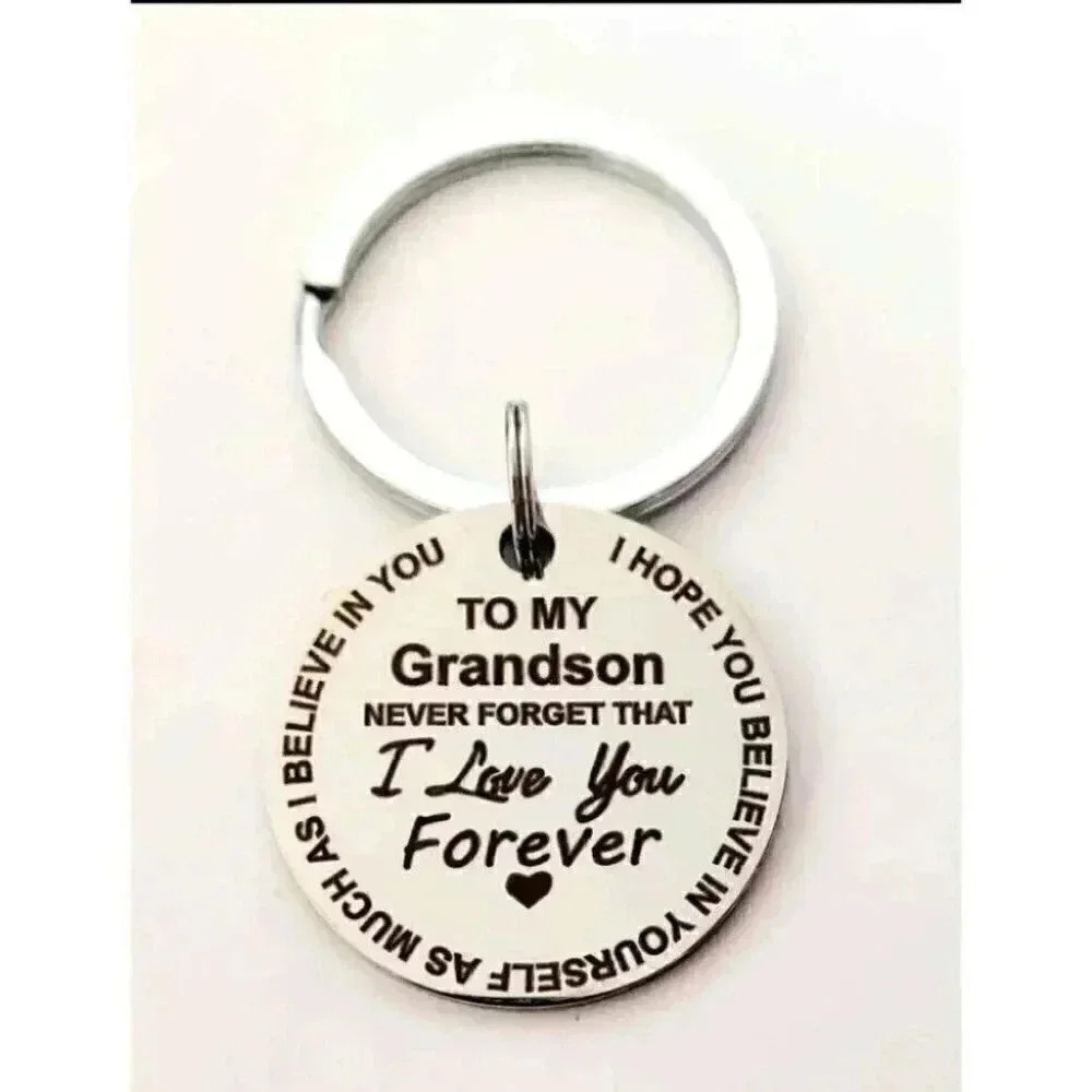 To my Grandson LOVE you Forever Keychain